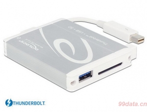 Delock  91723  Thunderbolt雷电转USB3.0与SD UHS-II 读卡器