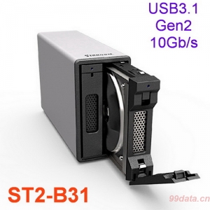 Stardom ST2-B31 USB3.1 Gen2 10Gb/s 磁盘阵列柜