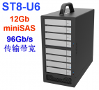 Stardom ST8-U6塔式8盘位SFF-8644 miniSAS 12Gb磁盘阵列柜 RAID5/6